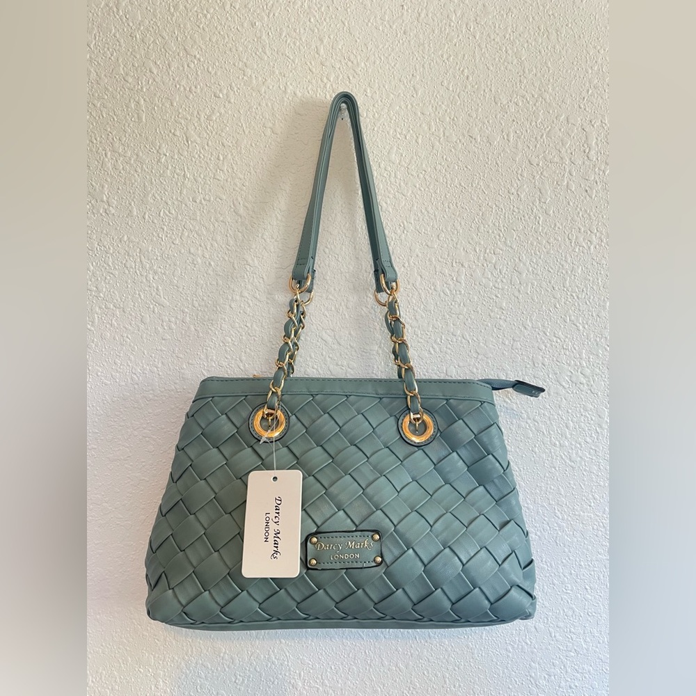Turquoise crosshatch purse Brand New with tags